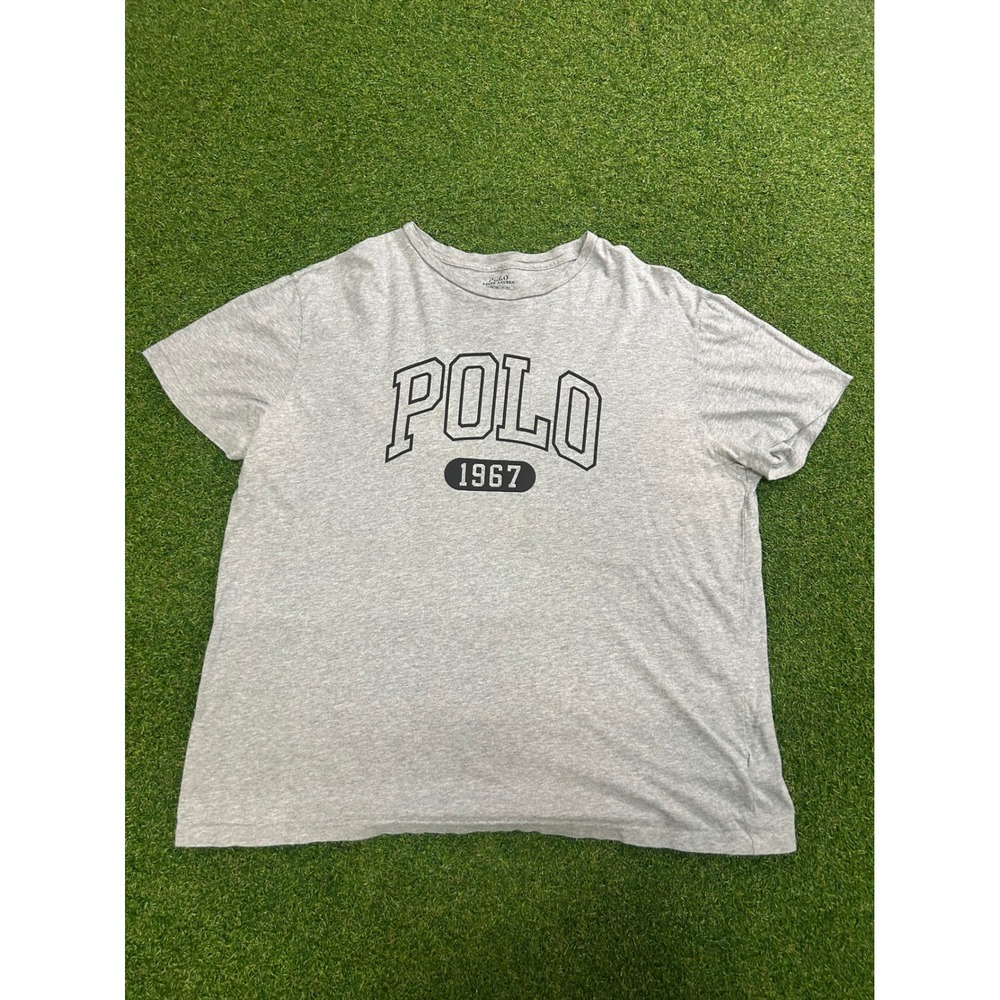 Polo Ralph Lauren Mens XL Gray Short Sleeve 1967 Graphic T-Shirt Classic Fit